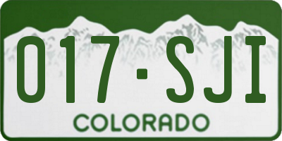 CO license plate 017SJI