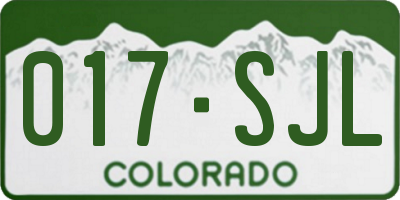 CO license plate 017SJL
