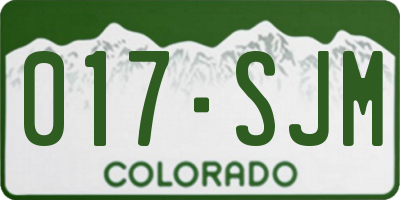 CO license plate 017SJM