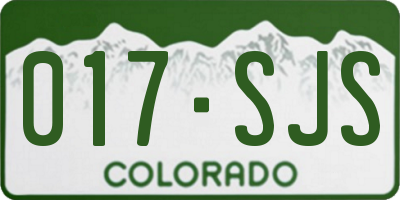 CO license plate 017SJS