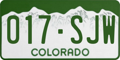 CO license plate 017SJW