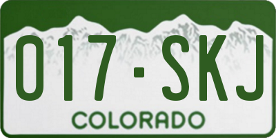 CO license plate 017SKJ