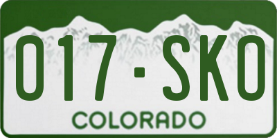 CO license plate 017SKO