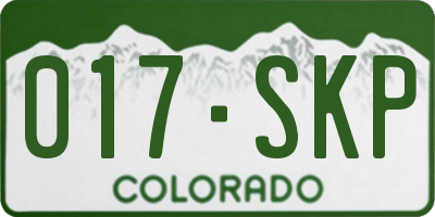 CO license plate 017SKP