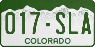 CO license plate 017SLA