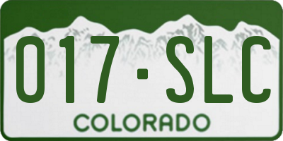 CO license plate 017SLC