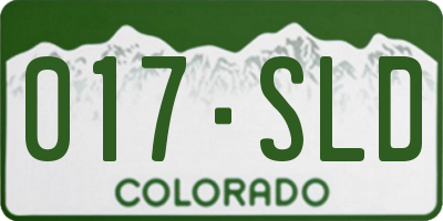 CO license plate 017SLD