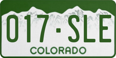 CO license plate 017SLE
