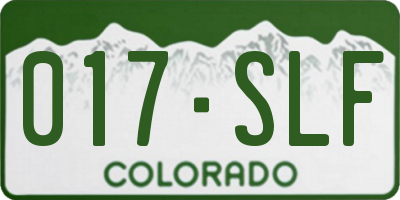 CO license plate 017SLF