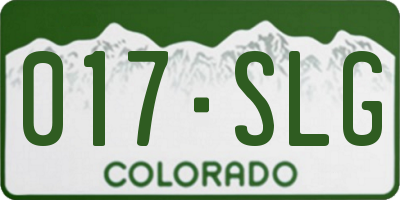 CO license plate 017SLG