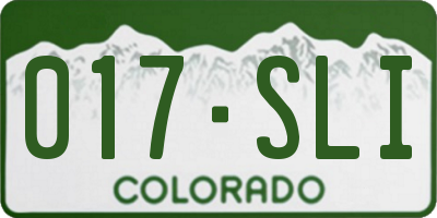 CO license plate 017SLI