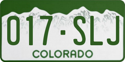 CO license plate 017SLJ