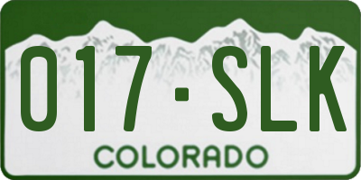 CO license plate 017SLK