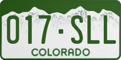 CO license plate 017SLL