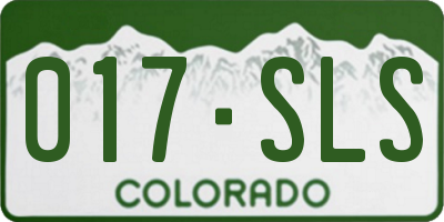 CO license plate 017SLS