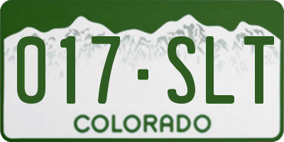 CO license plate 017SLT
