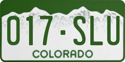 CO license plate 017SLU