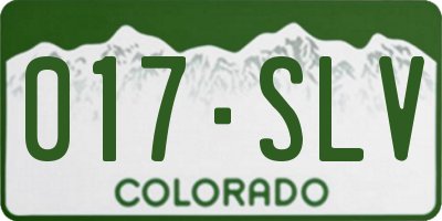 CO license plate 017SLV