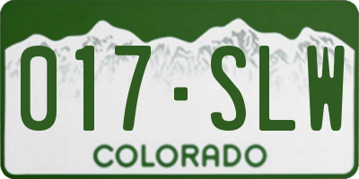 CO license plate 017SLW