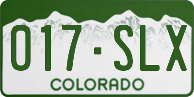 CO license plate 017SLX