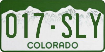CO license plate 017SLY