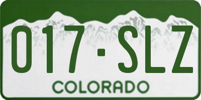 CO license plate 017SLZ
