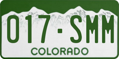 CO license plate 017SMM