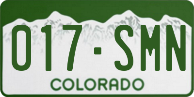 CO license plate 017SMN