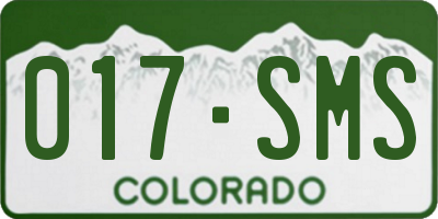 CO license plate 017SMS