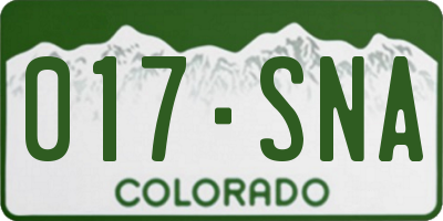 CO license plate 017SNA
