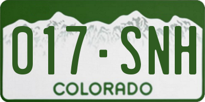 CO license plate 017SNH
