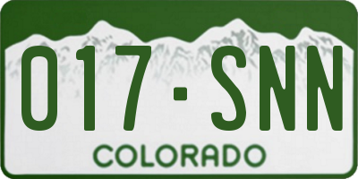 CO license plate 017SNN