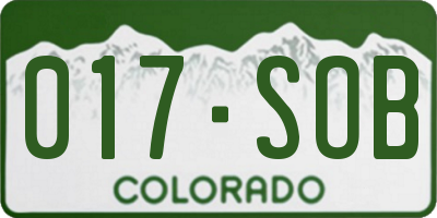 CO license plate 017SOB