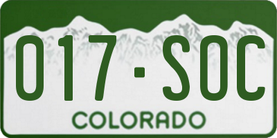 CO license plate 017SOC