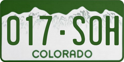 CO license plate 017SOH