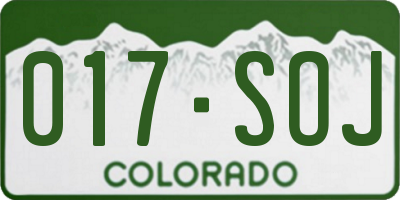CO license plate 017SOJ