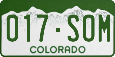 CO license plate 017SOM