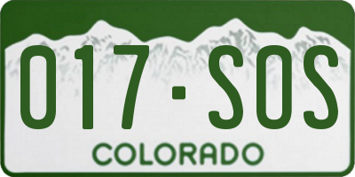 CO license plate 017SOS