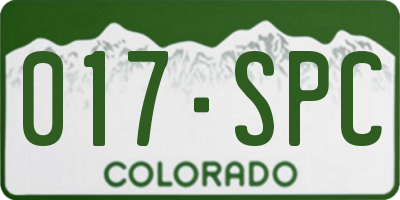 CO license plate 017SPC