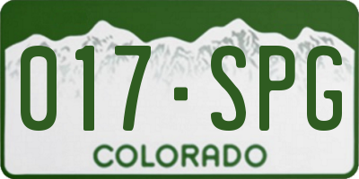CO license plate 017SPG