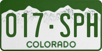 CO license plate 017SPH