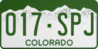 CO license plate 017SPJ