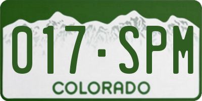 CO license plate 017SPM
