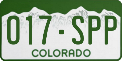 CO license plate 017SPP