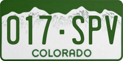CO license plate 017SPV