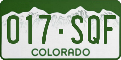 CO license plate 017SQF