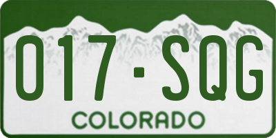 CO license plate 017SQG