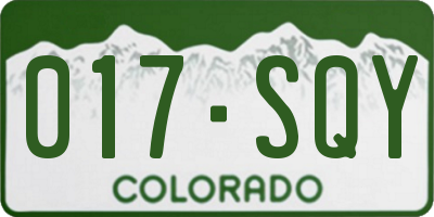 CO license plate 017SQY
