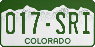 CO license plate 017SRI