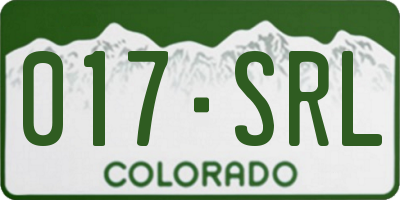 CO license plate 017SRL